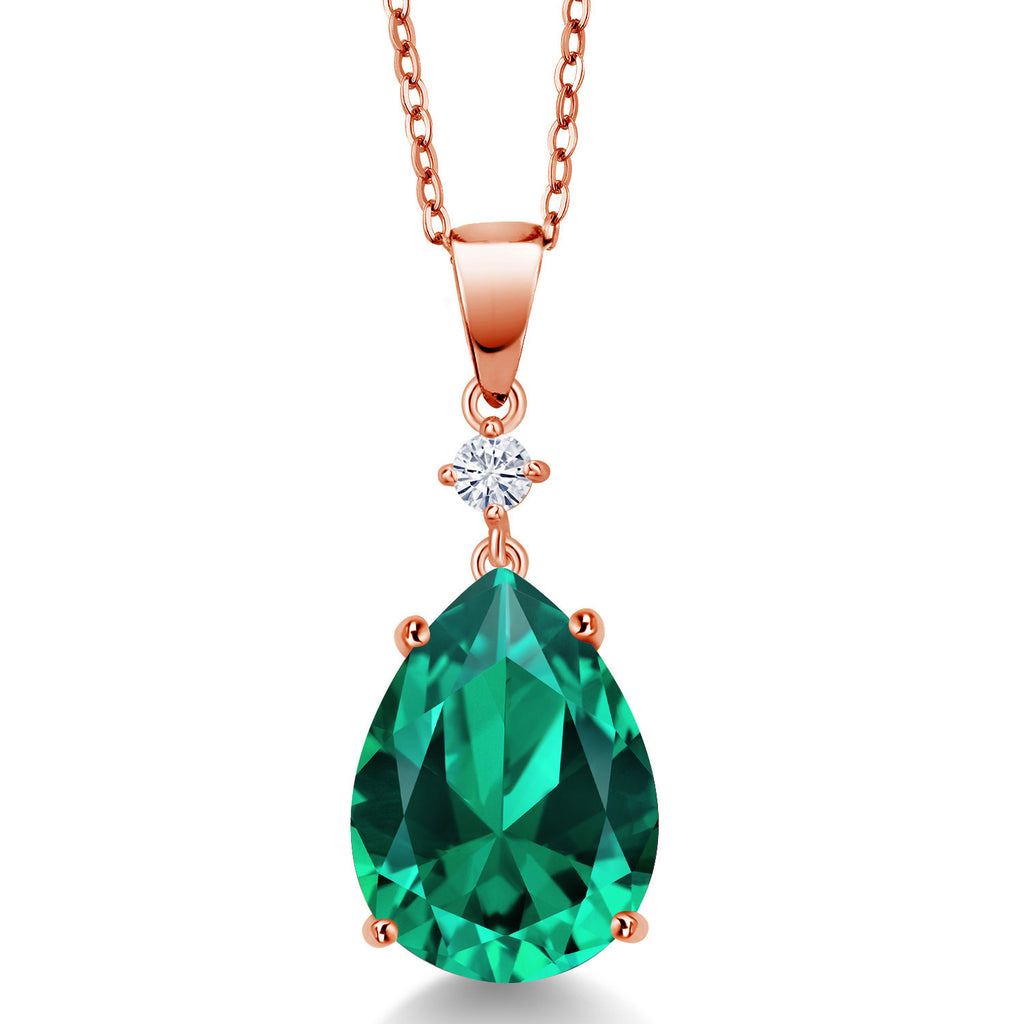 Nano Emerald - May_18K Rose Gold Plated Silver_Pendant in 18K Rose Gold Plated Silver