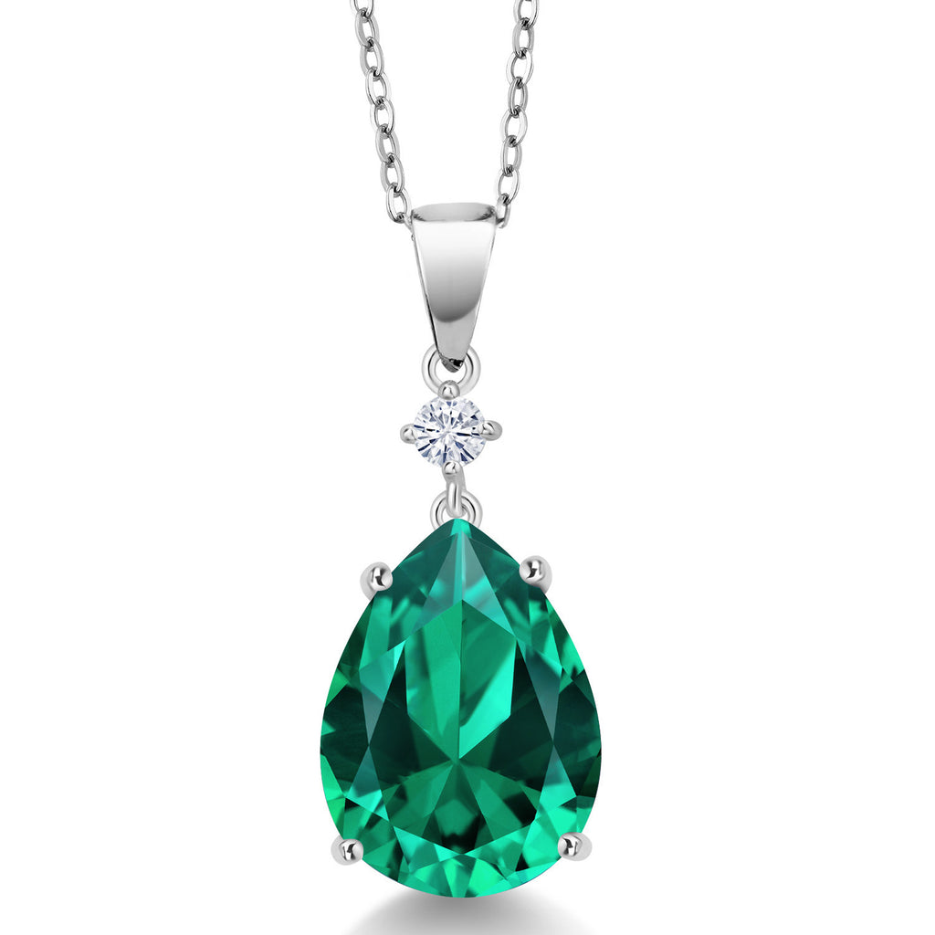 Nano Emerald - May_925 Sterling Silver_Pendant in 925 Sterling Silver