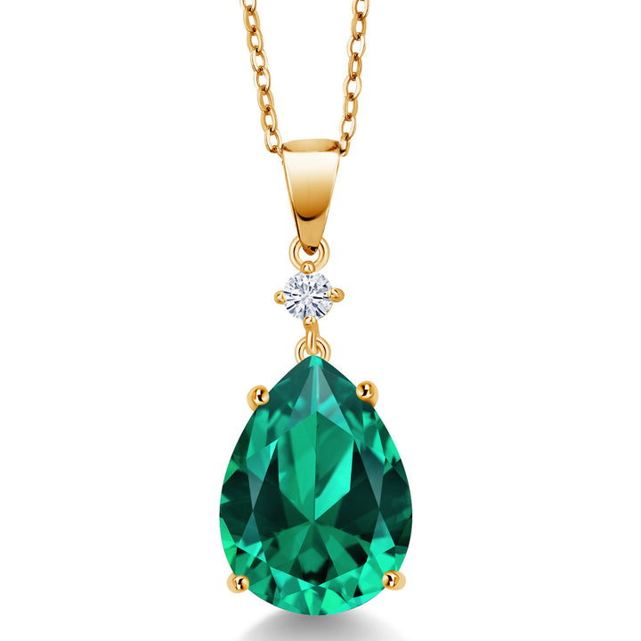 Nano Emerald - May_18K Yellow Gold Plated Silver