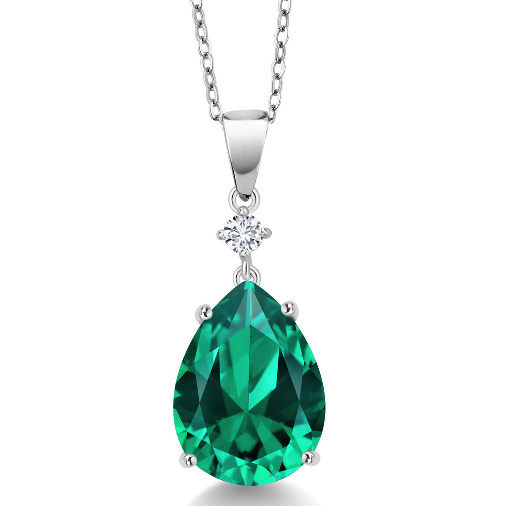 Nano Emerald - May_925 Sterling Silver_Pendant in 925 Sterling Silver