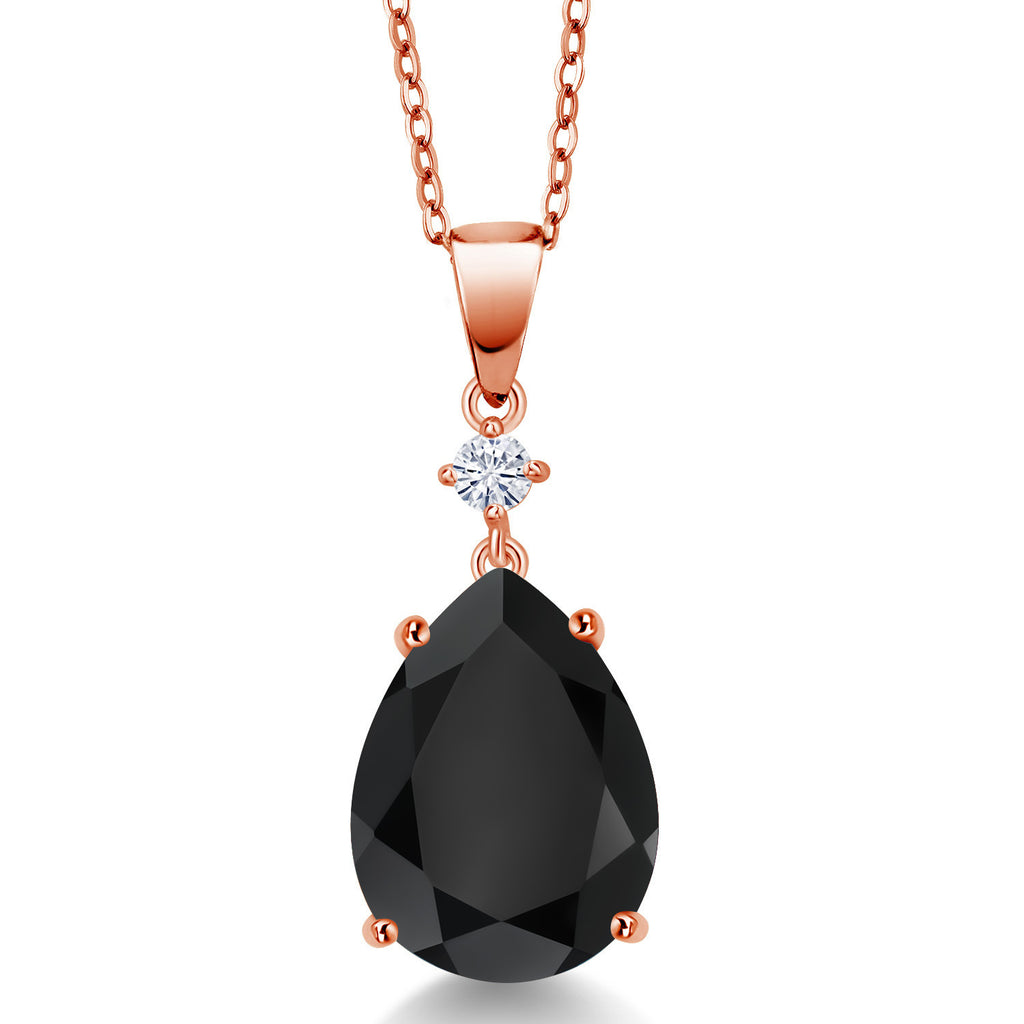 Onyx - December_18K Rose Gold Plated Silver_Pendant in 18K Rose Gold Plated Silver