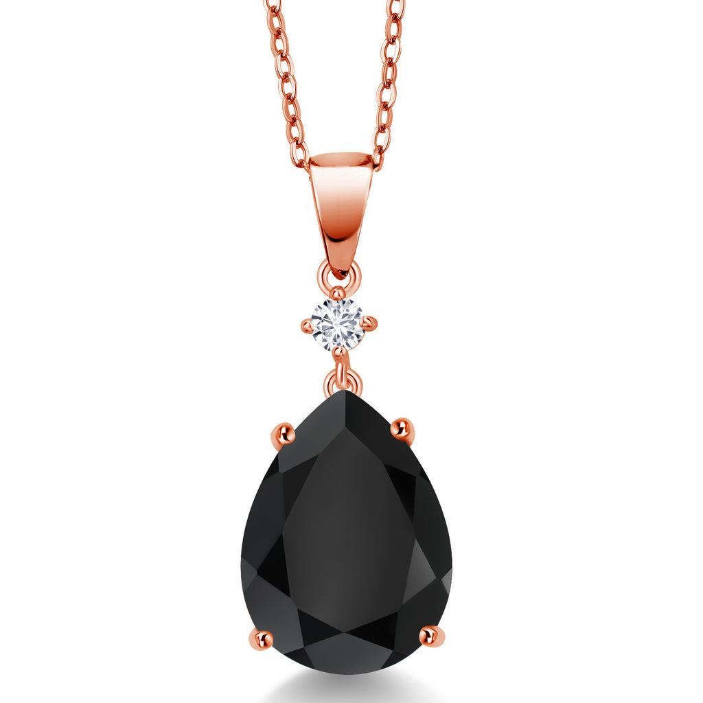 Onyx - December_18K Rose Gold Plated Silver_Pendant in 18K Rose Gold Plated Silver
