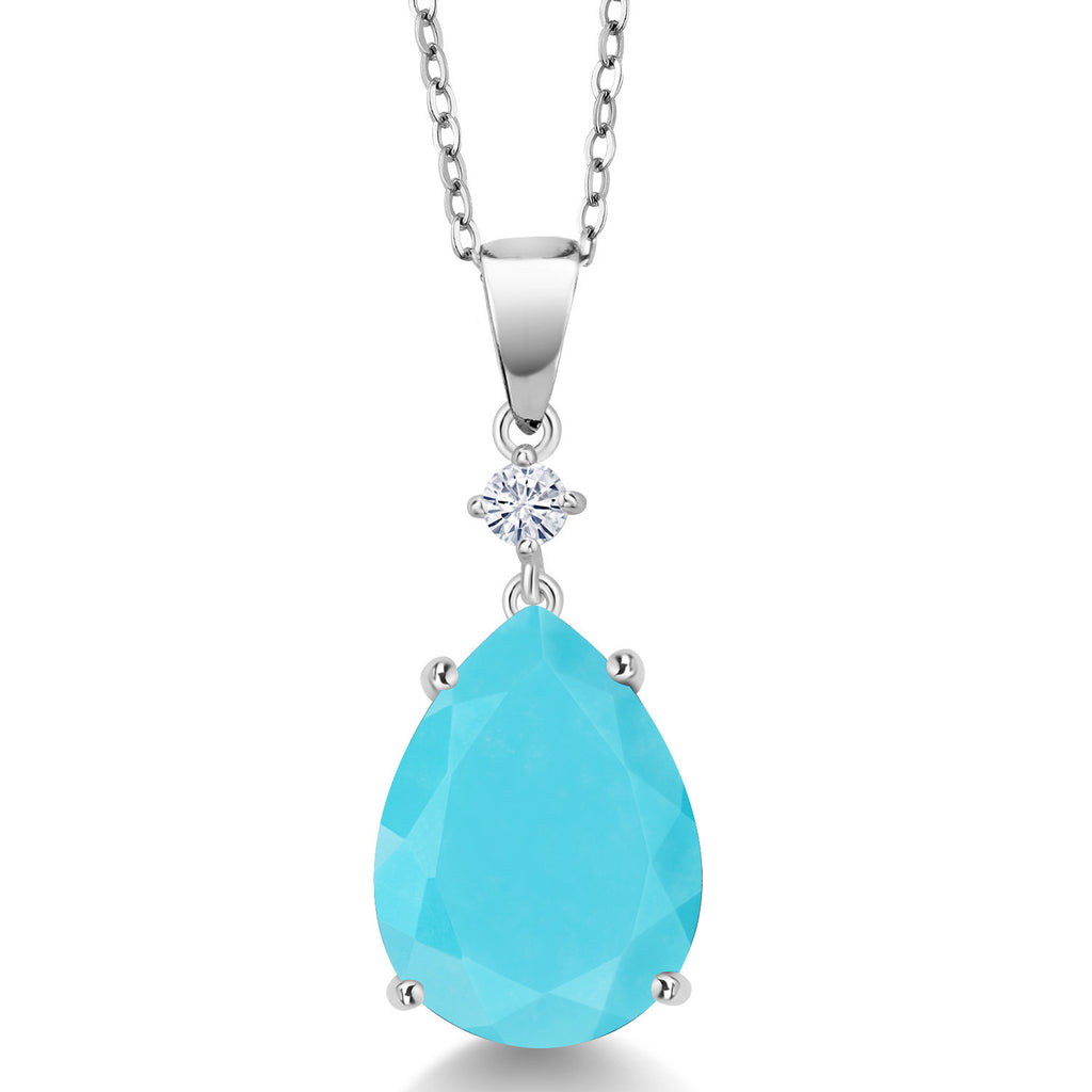 Turquoise_925 Sterling Silver_Pendant in 925 Sterling Silver
