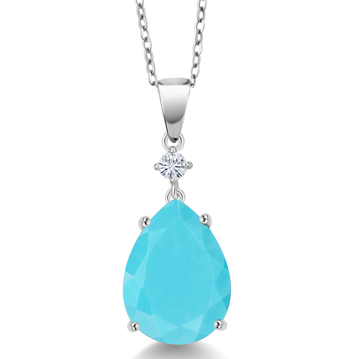 Turquoise_925 Sterling Silver_Pendant in 925 Sterling Silver