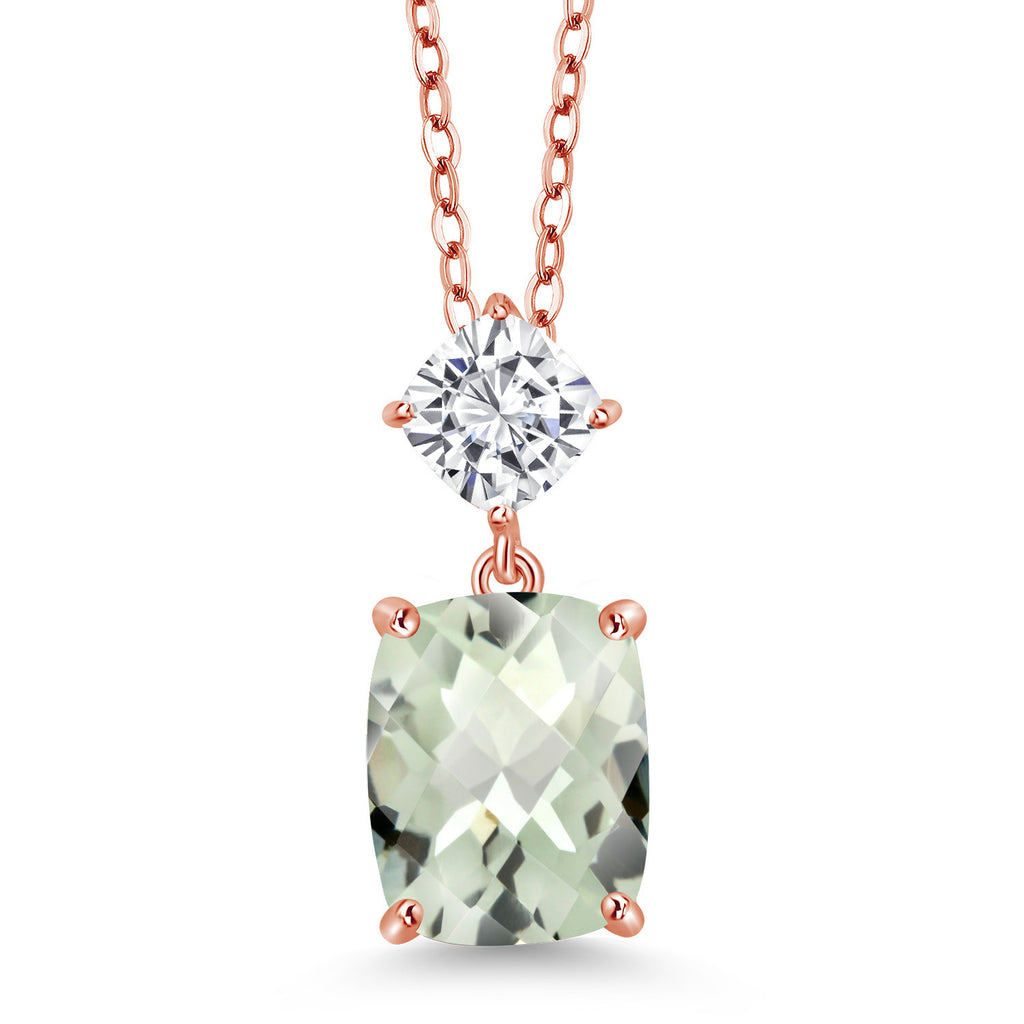 Prasiolite_Rose Gold Plated Silver_Pendant in Rose Gold Plated Silver