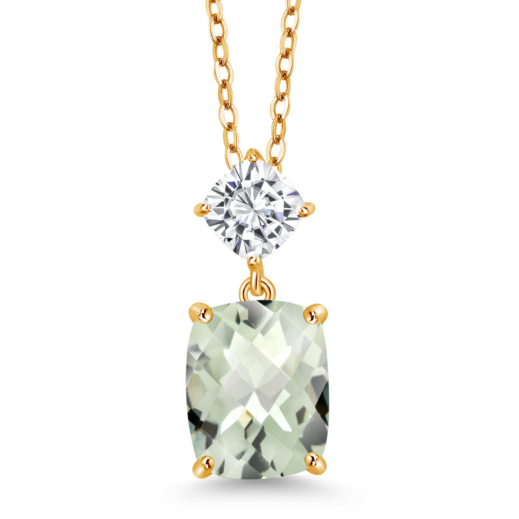 Prasiolite_Yellow Gold Plated Silver_Pendant in Yellow Gold Plated Silver