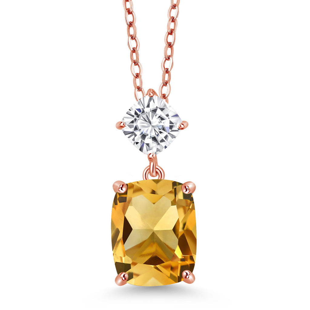 Citrine - November_Rose Gold Plated Silver_Pendant in Rose Gold Plated Silver