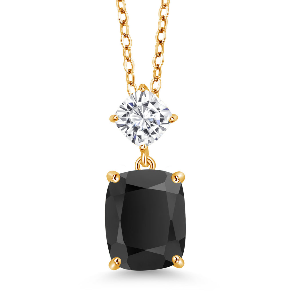 Onyx - December_Yellow Gold Plated Silver_Pendant in Yellow Gold Plated Silver