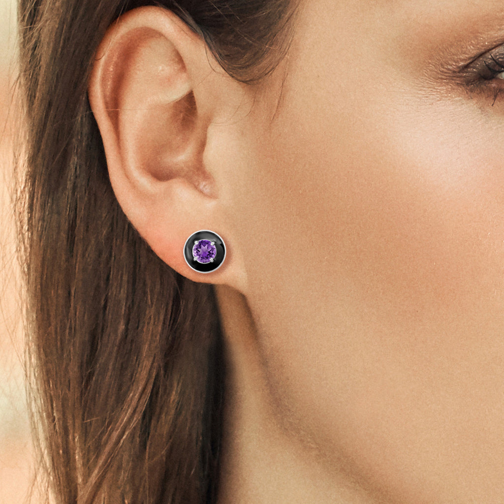 Amethyst - February_925 Sterling Silver_Earrings in 925 Sterling Silver