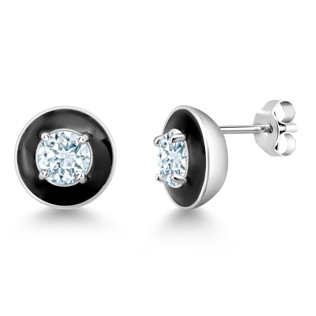 Aquamarine - March_925 Sterling Silver_Earrings in 925 Sterling Silver