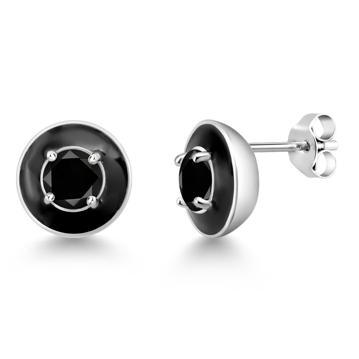 Black Diamond - April_925 Sterling Silver_Earrings in 925 Sterling Silver
