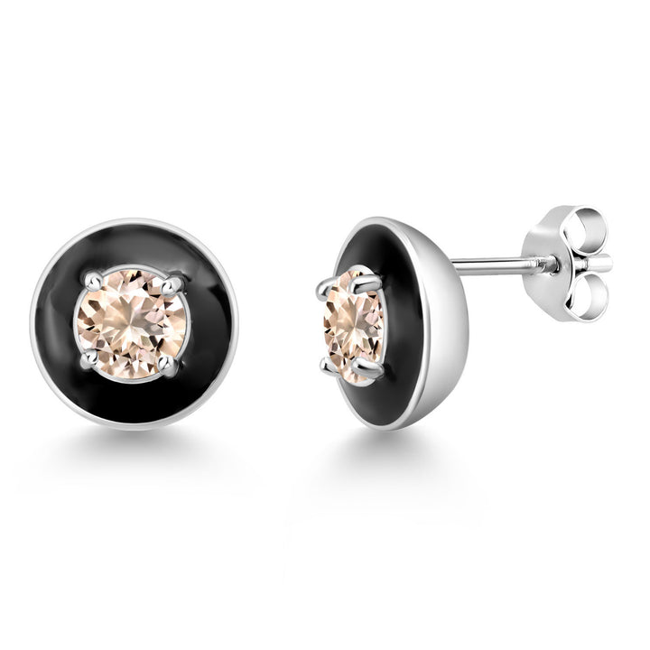 Morganite - October_925 Sterling Silver_Earrings in 925 Sterling Silver