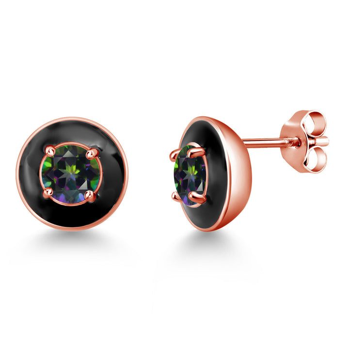 Green Mystic Topaz_925 Rose Gold Plated Silver_Earrings in 925 Rose Gold Plated Silver