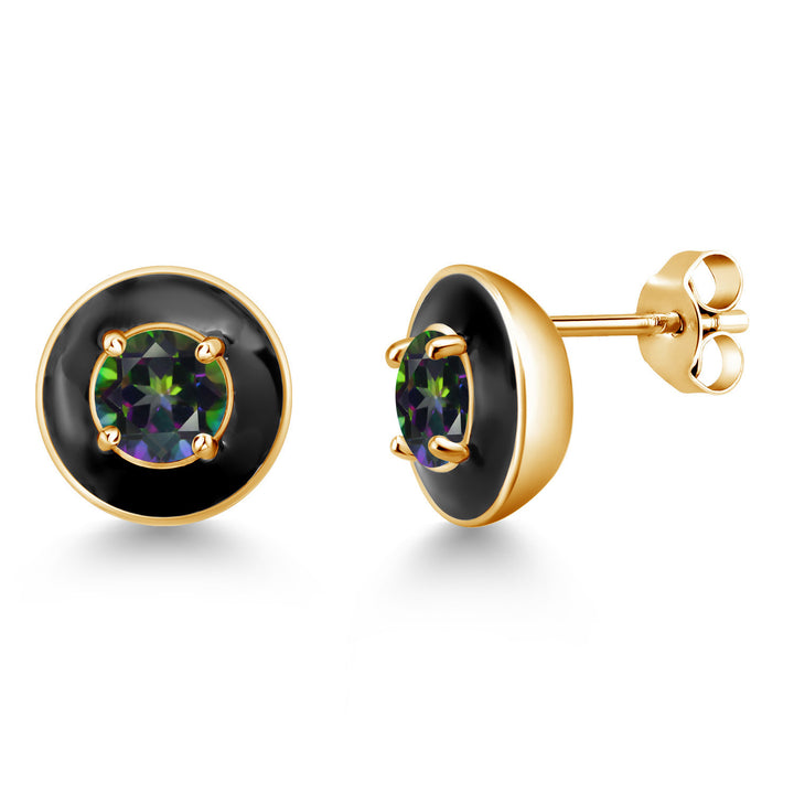 Green Mystic Topaz_925 Yellow Gold Plated Silver_Earrings in 925 Yellow Gold Plated Silver