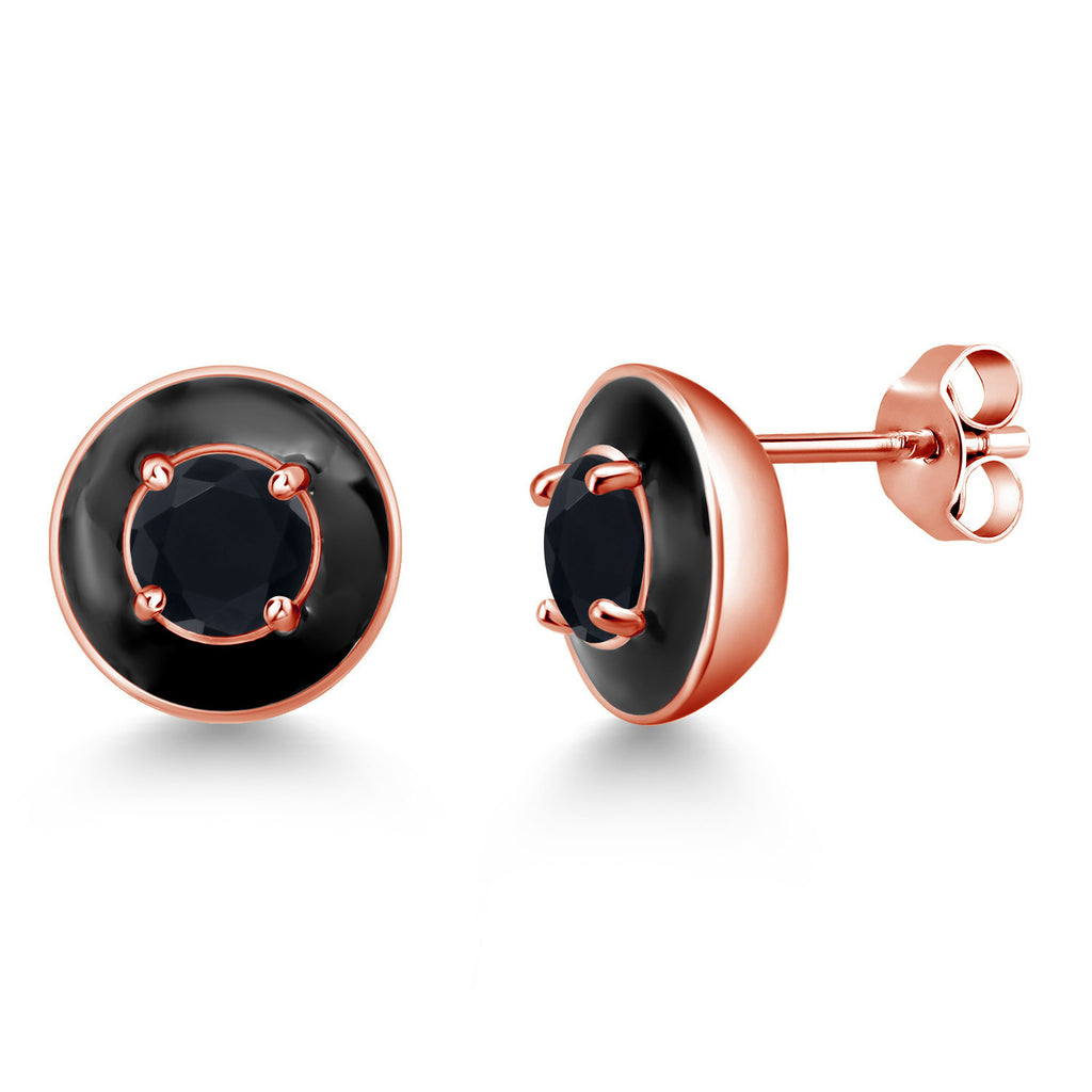 Onyx - December_925 Rose Gold Plated Silver_Earrings in 925 Rose Gold Plated Silver