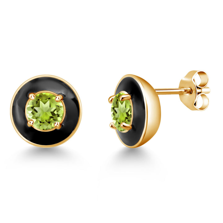 Peridot - August_925 Yellow Gold Plated Silver_Earrings in 925 Yellow Gold Plated Silver