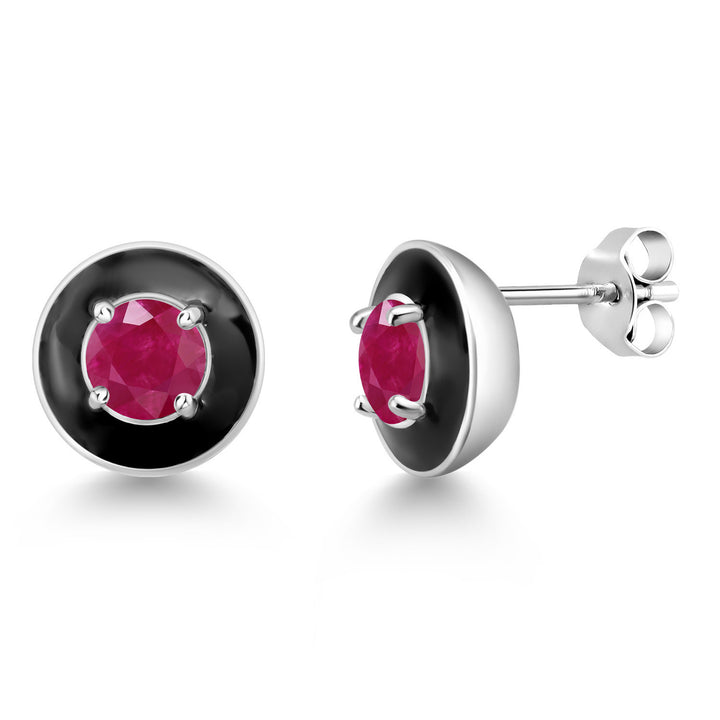 Ruby - July_925 Sterling Silver_Earrings in 925 Sterling Silver