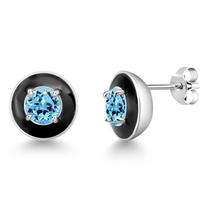 Swiss Blue Topaz - November_925 Sterling Silver_Earrings in 925 Sterling Silver