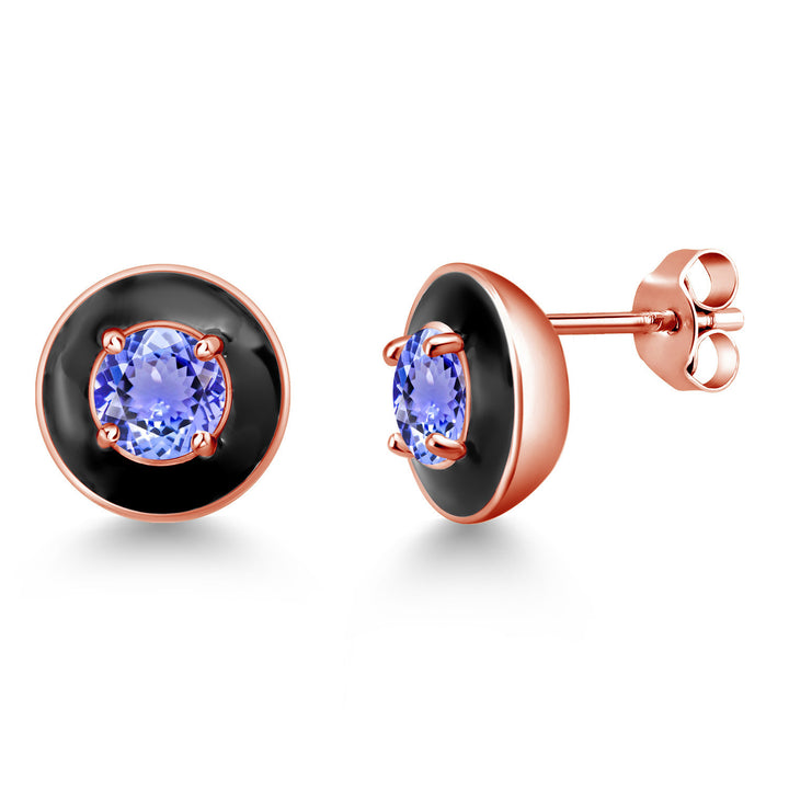 Tanzanite - December_925 Rose Gold Plated Silver_Earrings in 925 Rose Gold Plated Silver