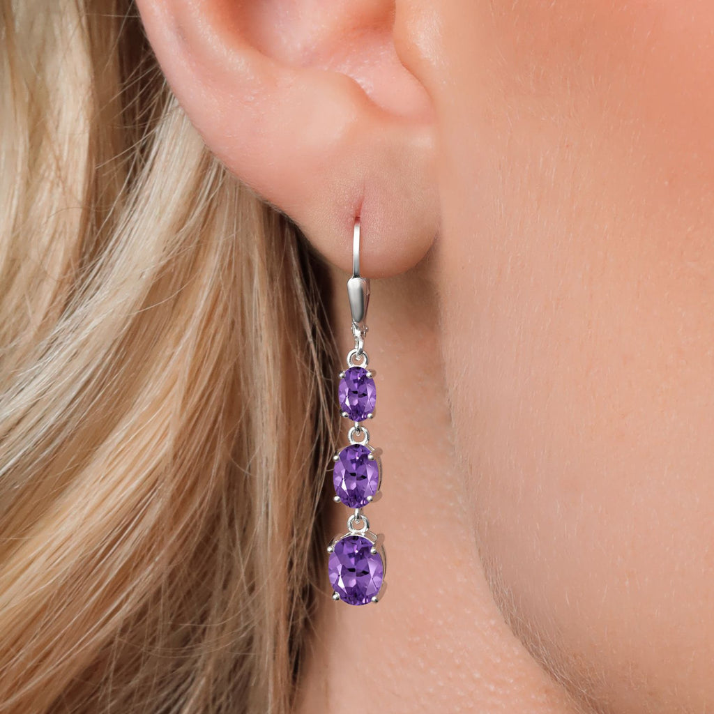 Amethyst - February_Earrings in 925 Sterling Silver