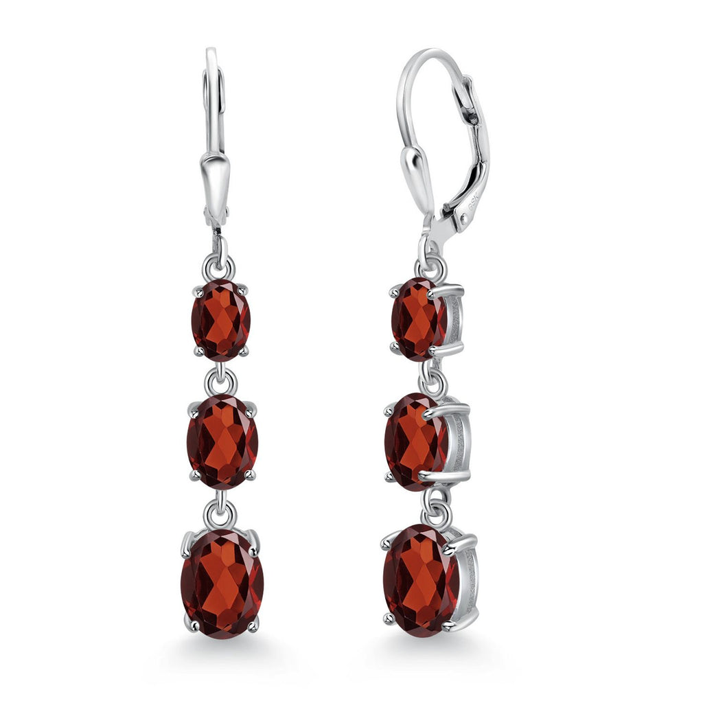 Garnet - January_Earrings in 925 Sterling Silver