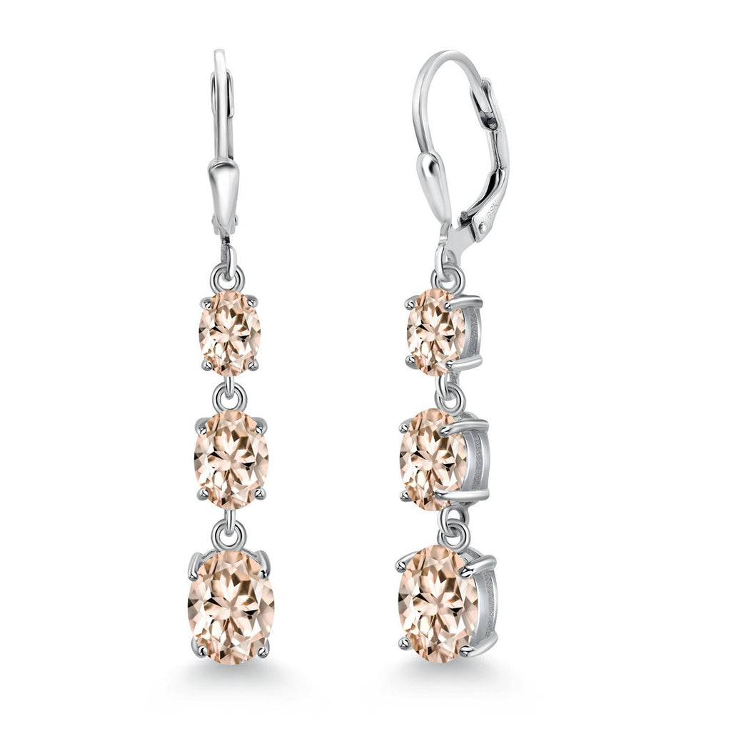 Morganite - October_Earrings in 925 Sterling Silver