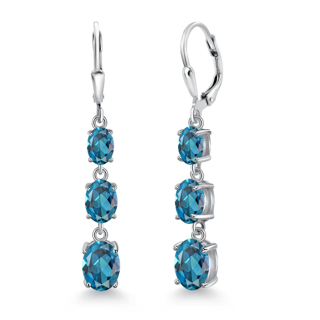 London Blue Topaz - November_Earrings in 925 Sterling Silver