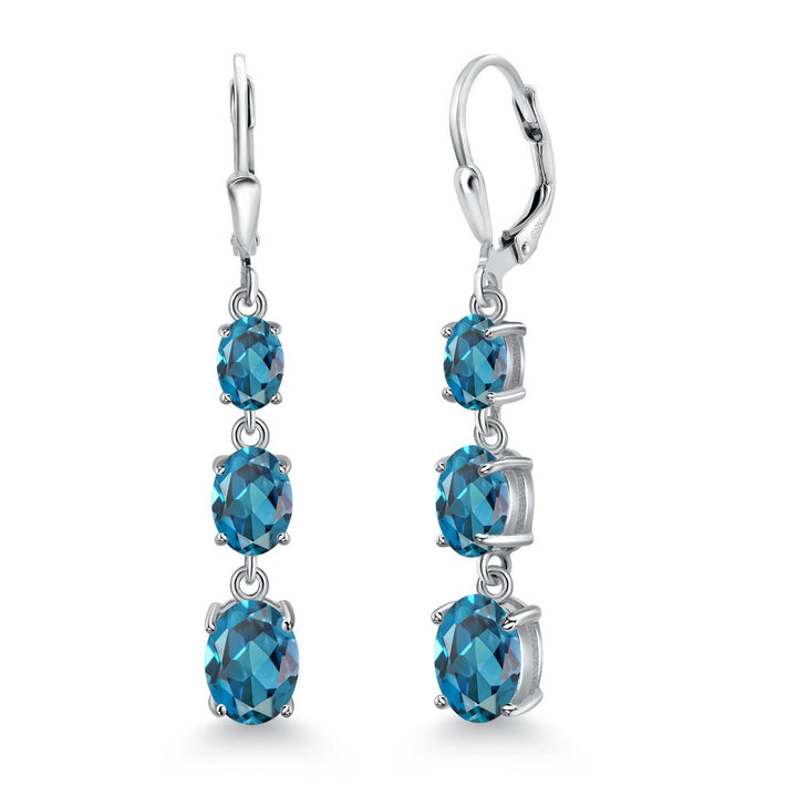 London Blue Topaz - November_Earrings in 925 Sterling Silver
