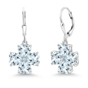 Aquamarine - March_Earrings in 925 Sterling Silver