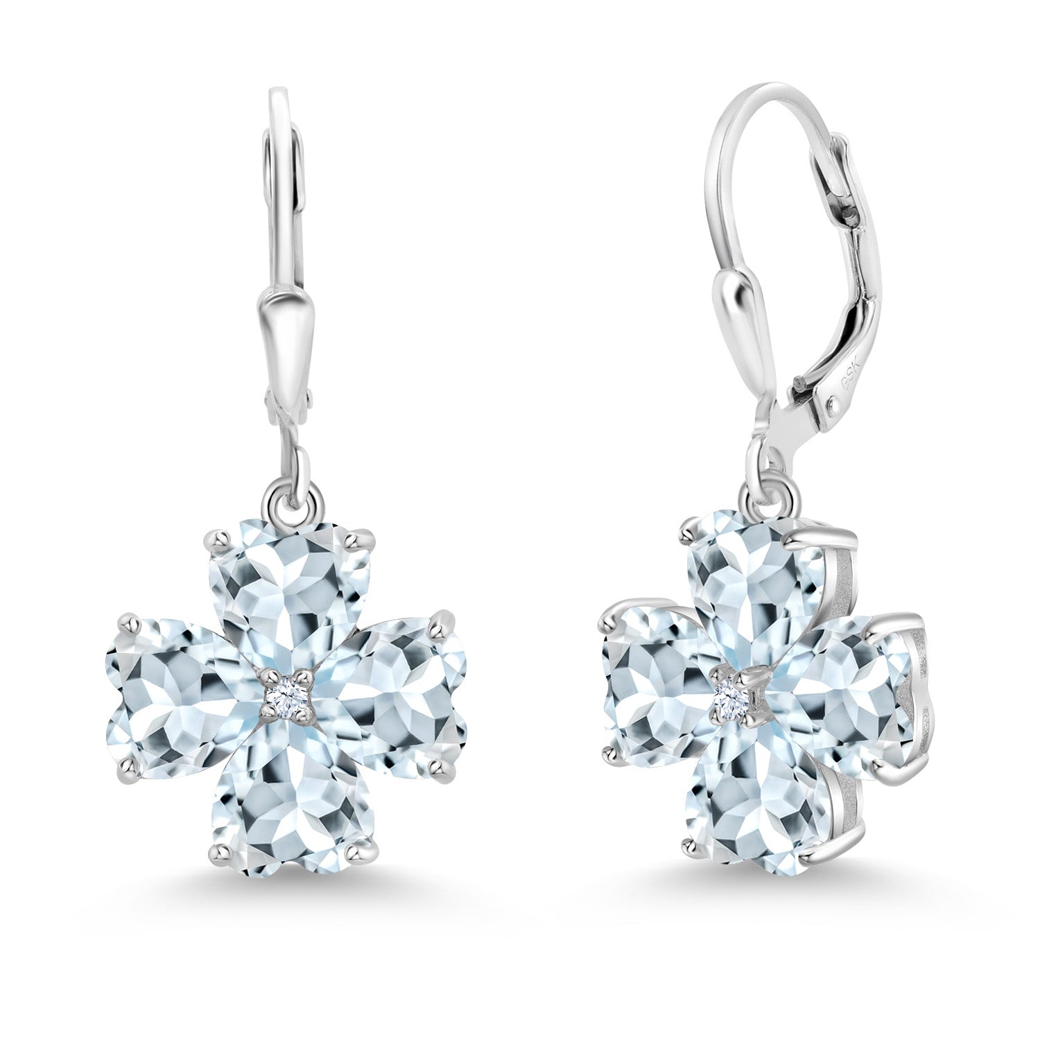 Aquamarine - March_Earrings in 925 Sterling Silver