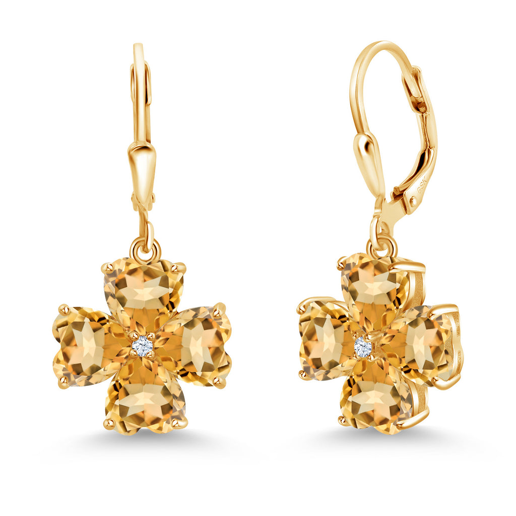 Citrine - November_Earrings in 925 Yellow Gold Plated Silver
