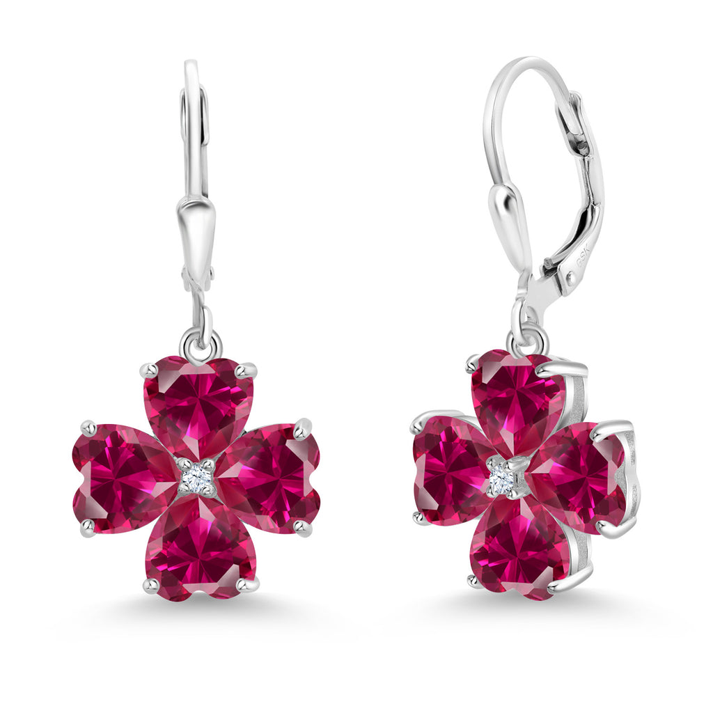 Created Ruby - July_Earrings in 925 Sterling Silver