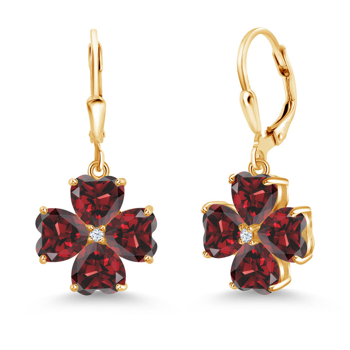 Garnet - January_Earrings in 925 Yellow Gold Plated Silver