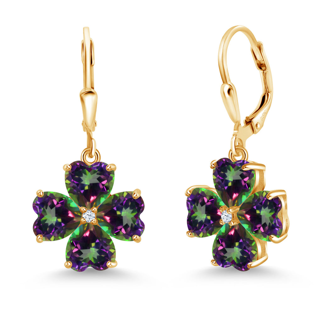 Green Mystic Topaz_Earrings in 925 Yellow Gold Plated Silver
