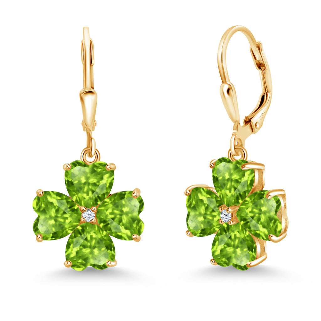 Peridot - August_Earrings in 925 Yellow Gold Plated Silver