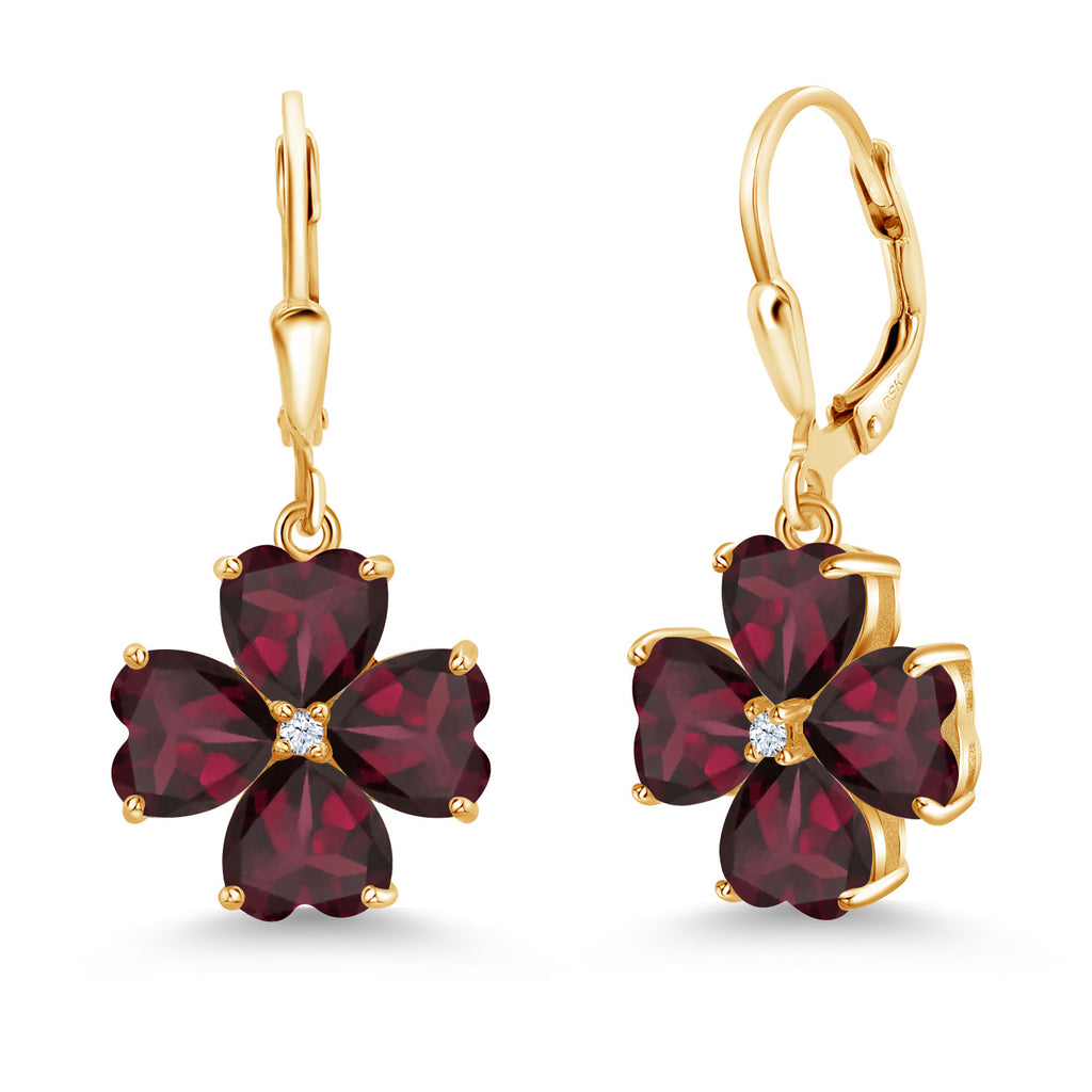 Rhodolite Garnet_Earrings in 925 Yellow Gold Plated Silver