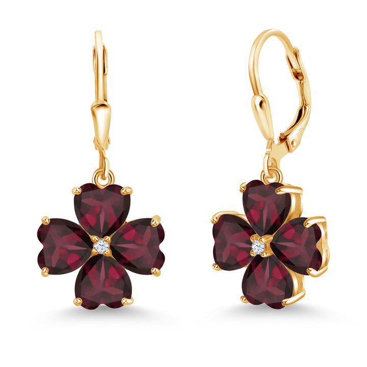Rhodolite Garnet_Earrings in 925 Yellow Gold Plated Silver