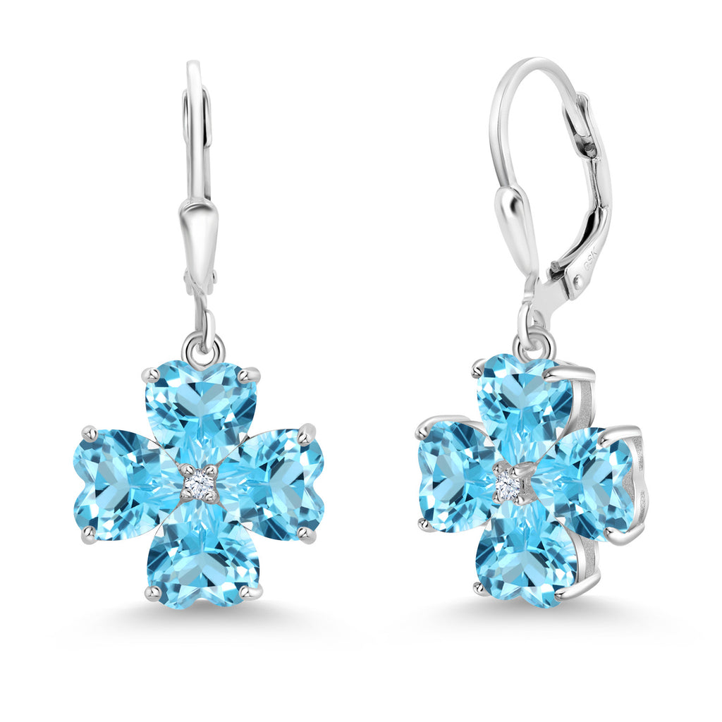 Swiss Blue Topaz - November_Earrings in 925 Sterling Silver