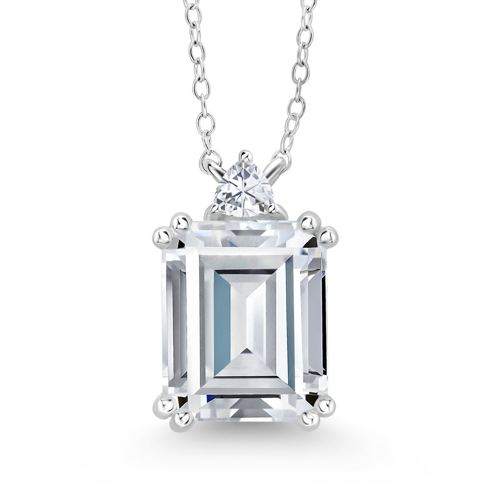 Moissanite - April_Necklace in 925 Sterling Silver