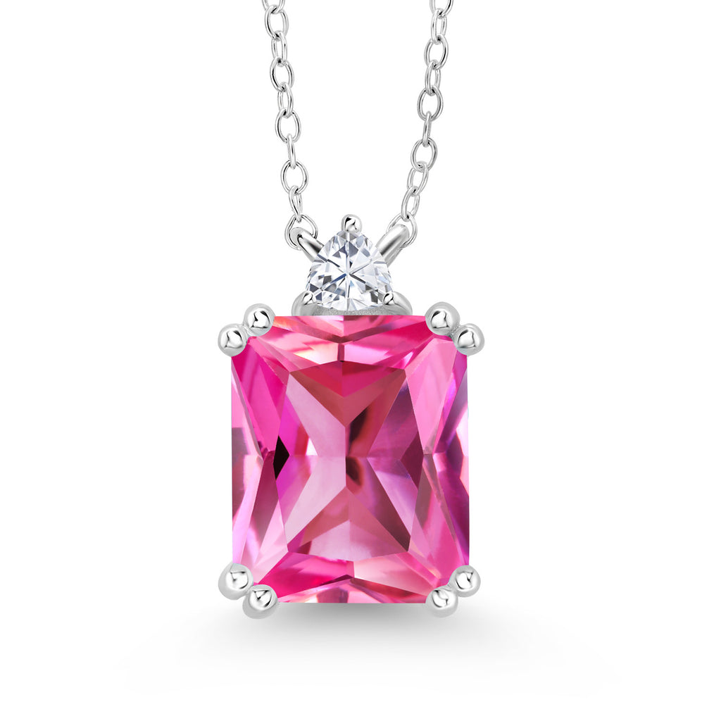 Created Sapphire - September_Necklace in 925 Sterling Silver