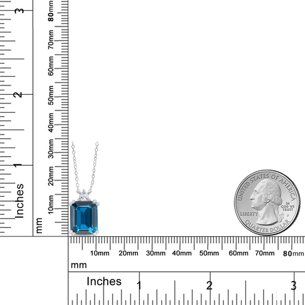 Topaz and Moissanite_Necklace in 925 Sterling Silver