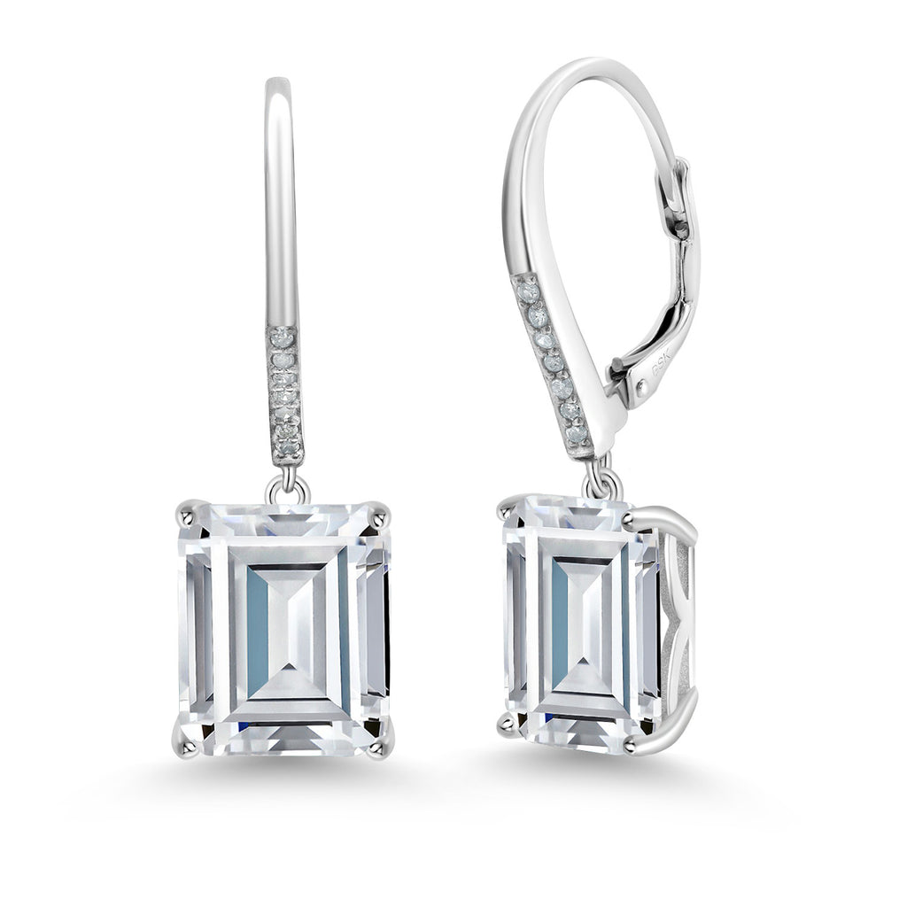 White Moissanite - April_925 Sterling Silver_Earrings in 925 Sterling Silver