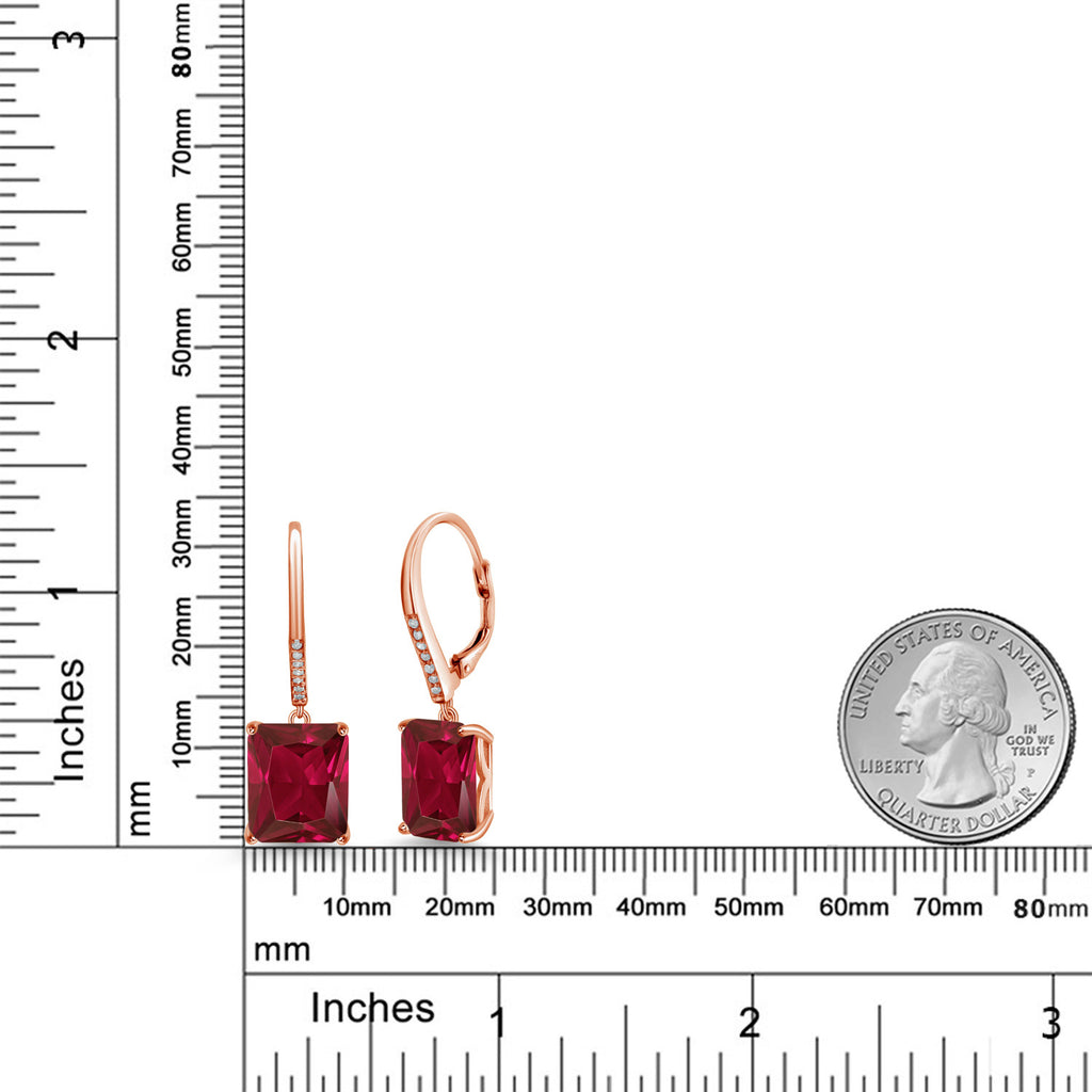 Red Created Ruby - July_925 Sterling Silver_Earrings in 925 Sterling Silver