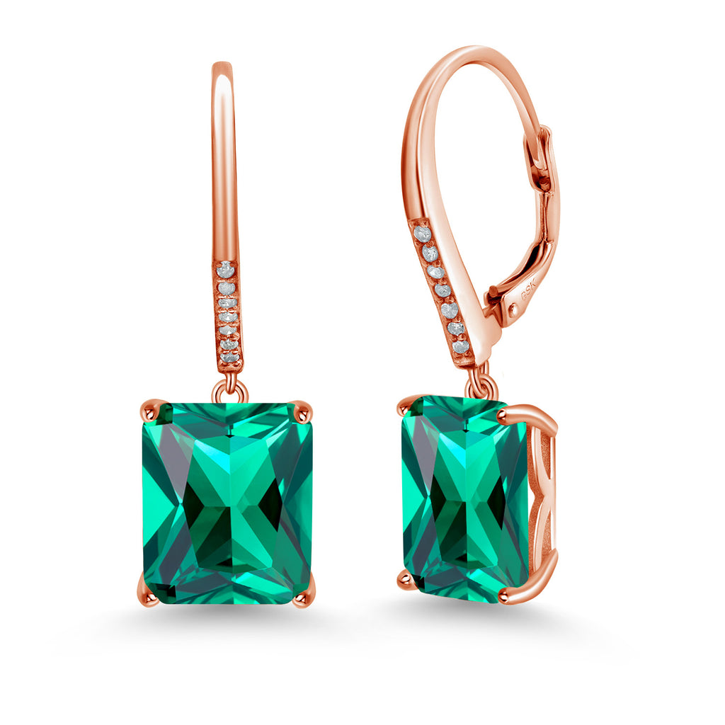 Nano Emerald - May_925 Rose Gold Plated Silver_Earrings in 925 Rose Gold Plated Silver