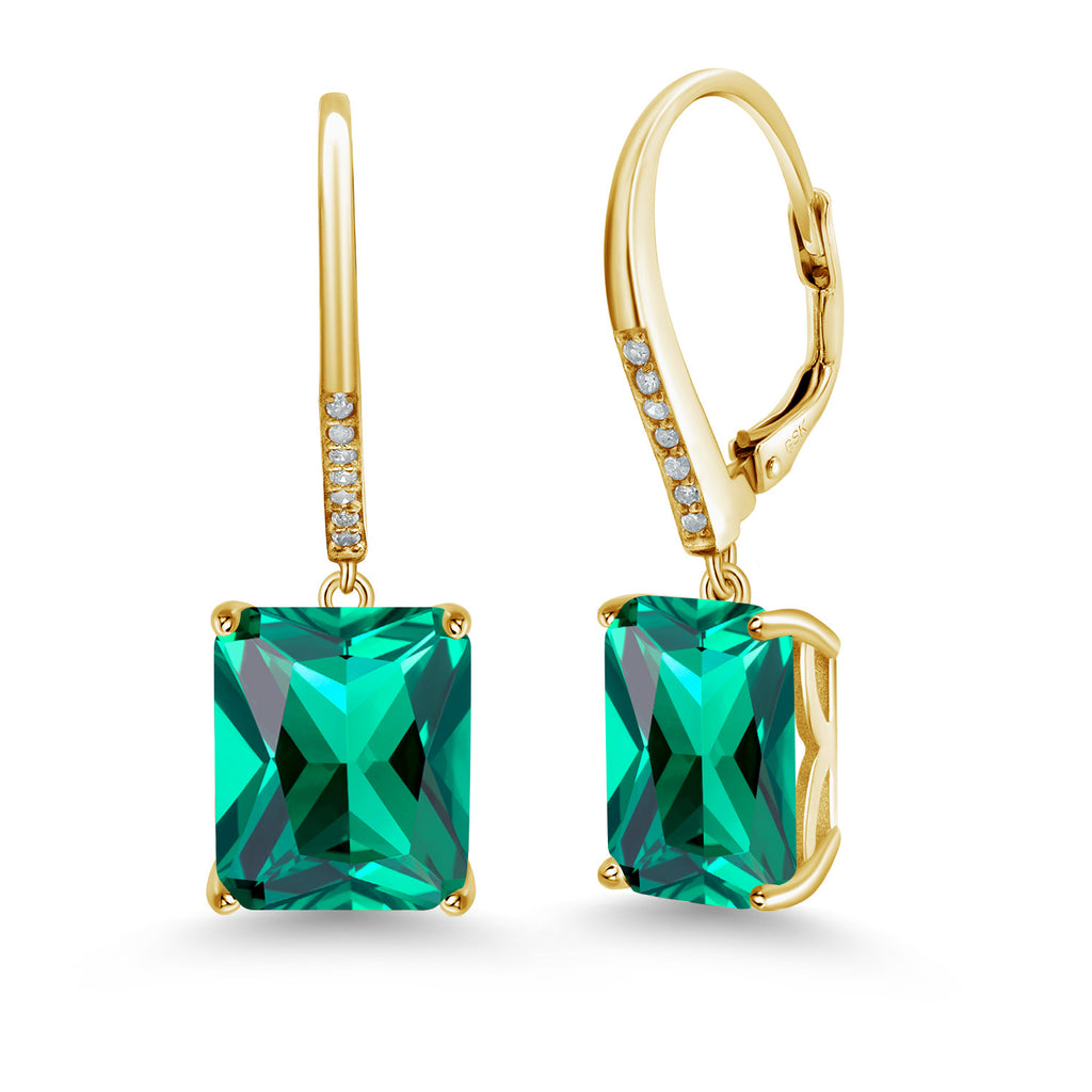 Nano Emerald - May_925 Yellow Gold Plated Silver_Earrings in 925 Yellow Gold Plated Silver