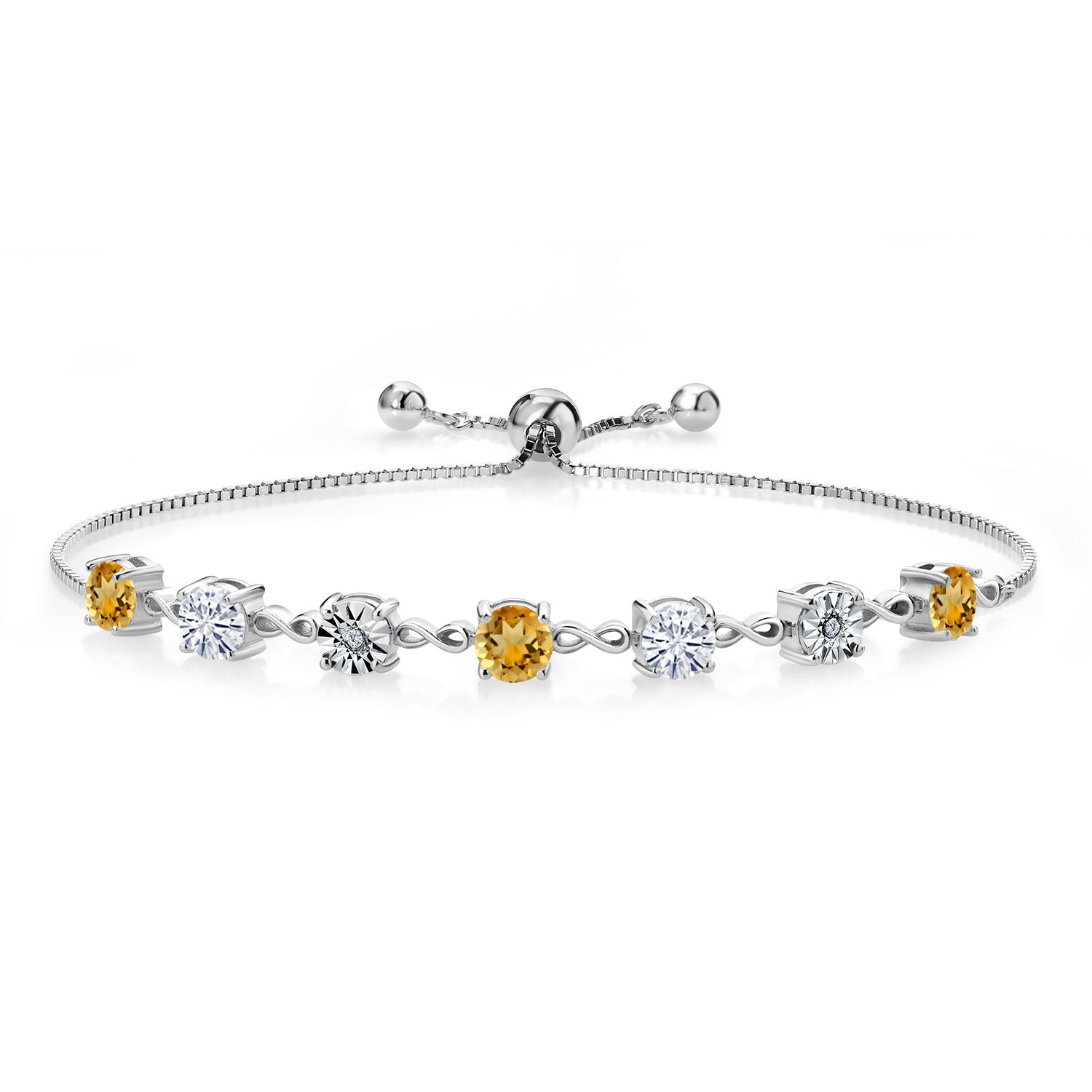 Citrine - November_925 Sterling Silver_Bracelet in 925 Sterling Silver