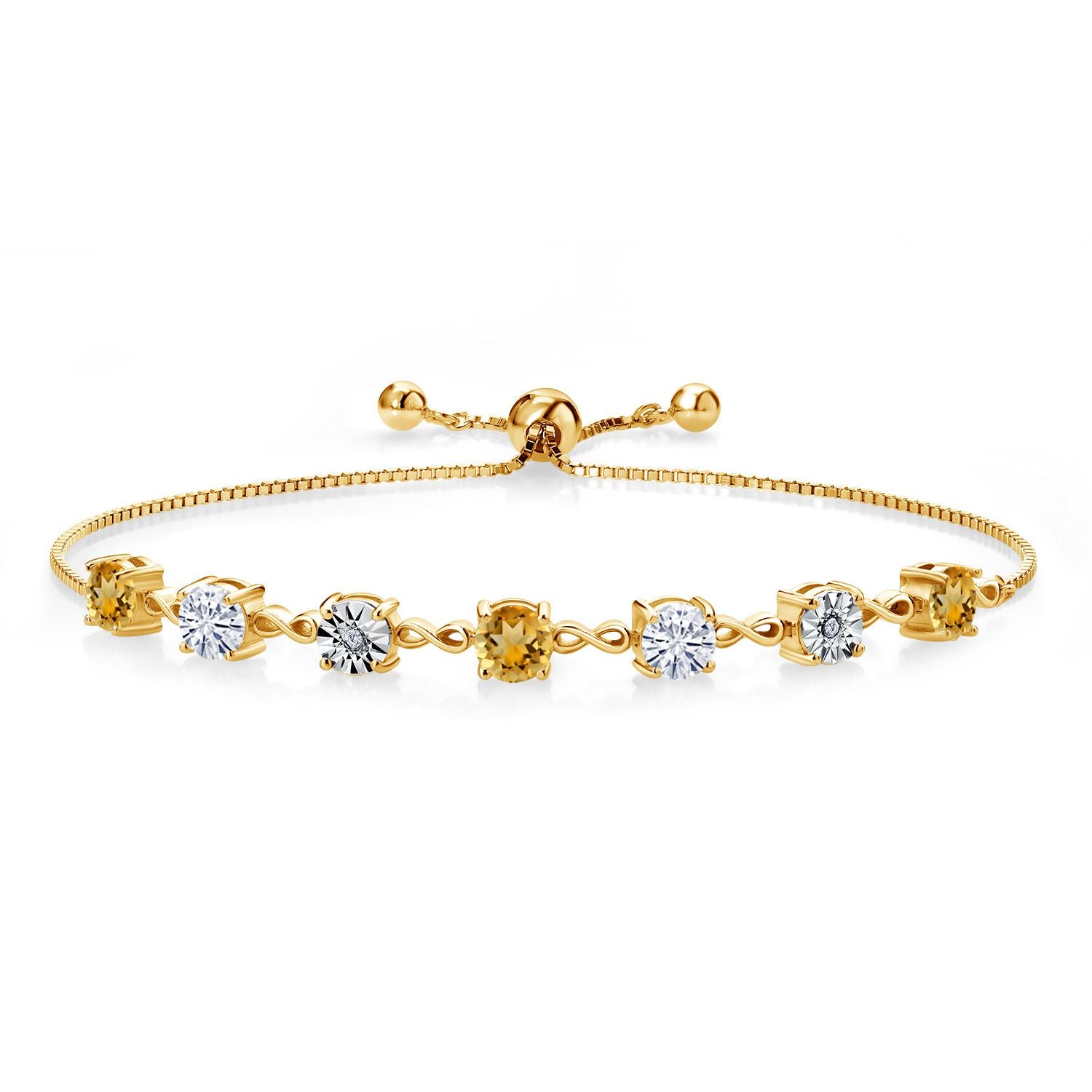 Citrine - November_925 Yellow Gold Plated Silver_Bracelet in 925 Yellow Gold Plated Silver