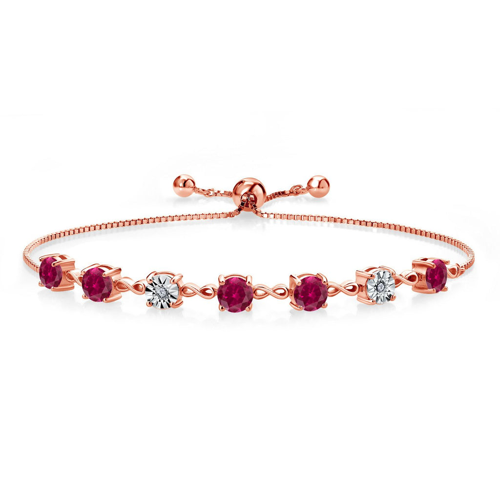 Created Ruby - July_925 Rose Gold Plated Silver_Bracelet in 925 Rose Gold Plated Silver
