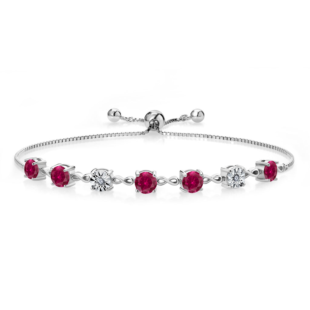 Created Ruby - July_925 Sterling Silver_Bracelet in 925 Sterling Silver