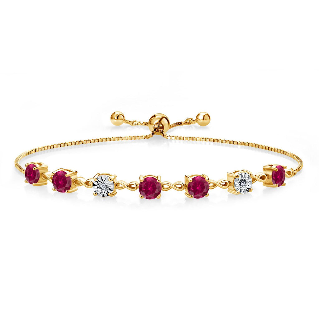 Created Ruby - July_925 Yellow Gold Plated Silver_Bracelet in 925 Yellow Gold Plated Silver